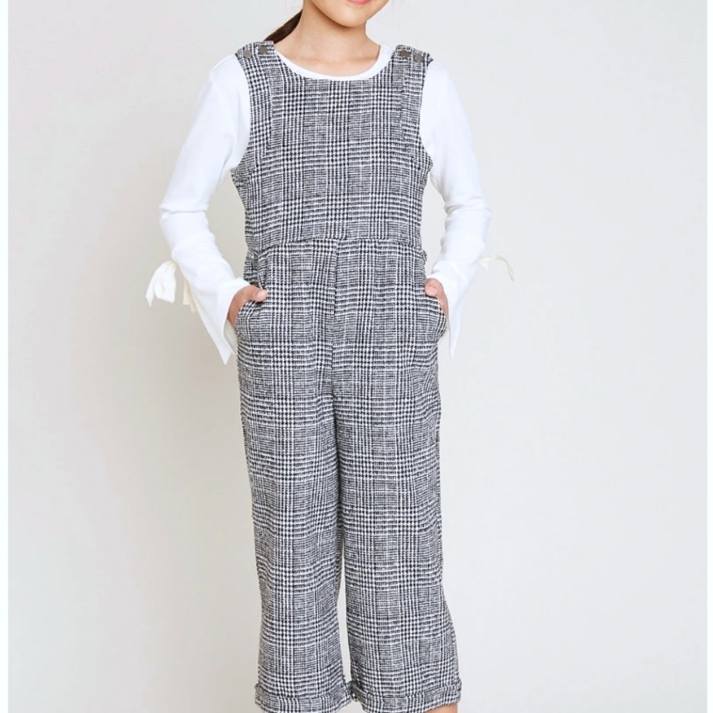 Hayden Girls Houndstooth Plaid Jumper